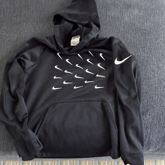 Nike Men's Black Hoodie with White Swooshes - Picture 4 of 4